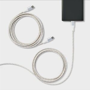 6' USB-C to USB-C Braided Cable 2pk - heyday™ White (open box)